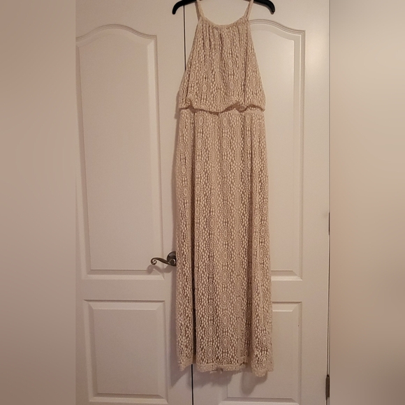 Sharagano Dresses & Skirts - Cream Lace Maxi Dress
